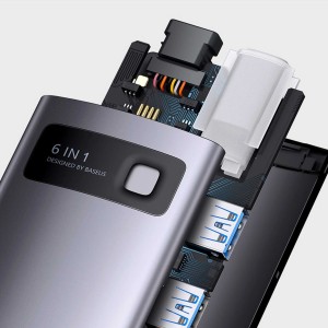 هاب 6 پورت باسئوس مدل WKWG030013 USB-C